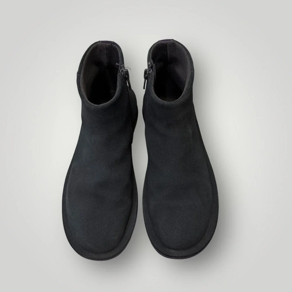 Camper Formiga Charcoal Suede Purple Sole Side Zip Ankle Boots Womens‎ 37